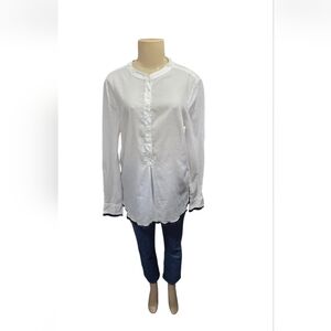 0039 Italy Womens White Long Sleeve Tunic Top Size M